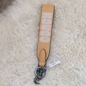 Coach Tan Leather Keychain